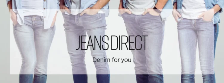JEANS DIRECT logo with the tagline 'Denim for you' displayed on a clean, modern background.