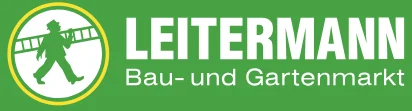 LEITERMANN Logo mit Produkten für Bau, Garten und DIY.