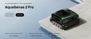 AquaSense 2 Pro – Der branchenführende 5-in-1-Poolreinigungsroboter für umfassende Poolpflege, ausgestattet mit 22 Sensoren und automatischer Wasserklärung.