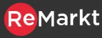 Das Logo von ReMarkt, umgeben von Bildern generalüberholter Elektronik wie Laptops, Desktops und Monitore, die die Kernprodukte des Shops hervorheben.