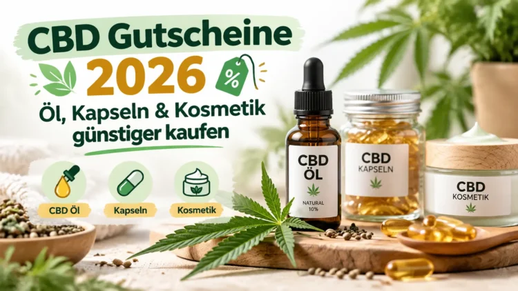 CBD Gutscheine 2026 mit CBD Öl, Kapseln und Kosmetik Produkten für günstige Online-Einkäufe.