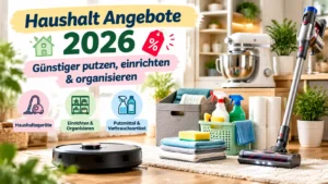 Haushalt Angebote 2026 mit Staubsauger, Reinigungsmitteln, Haushaltsgeräten und Organisationstipps zum Sparen.