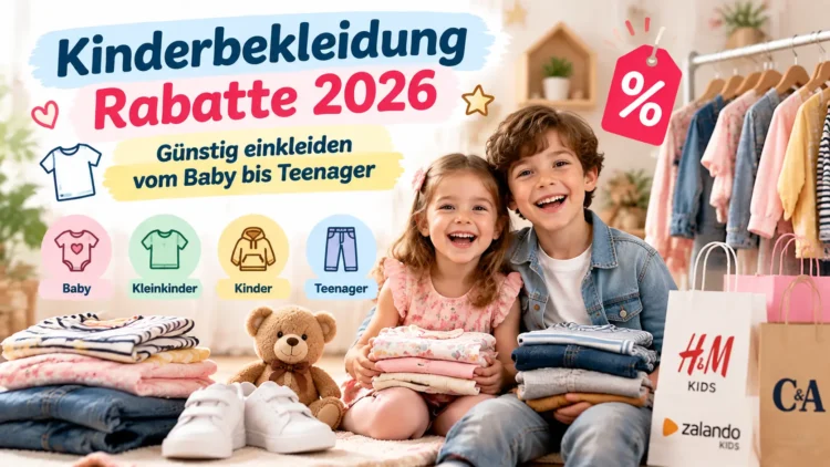 Kinderbekleidung Rabatte 2026 mit Kindern, Kleidung, Schuhen und Shopping-Zubehör zum günstigen Einkleiden.