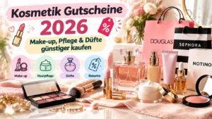 Kosmetik Gutscheine 2026 mit Make-up, Hautpflege, Parfüm und Beauty-Produkten zum günstigen Einkauf.