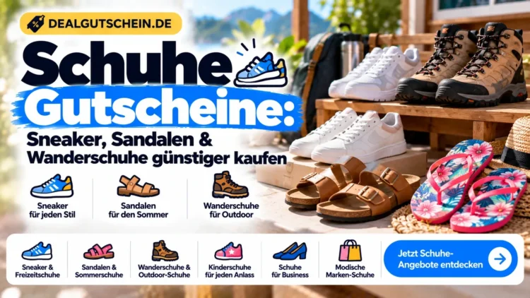 Schuhe Gutscheine für Sneaker, Sandalen und Wanderschuhe günstiger kaufen bei DealGutschein.